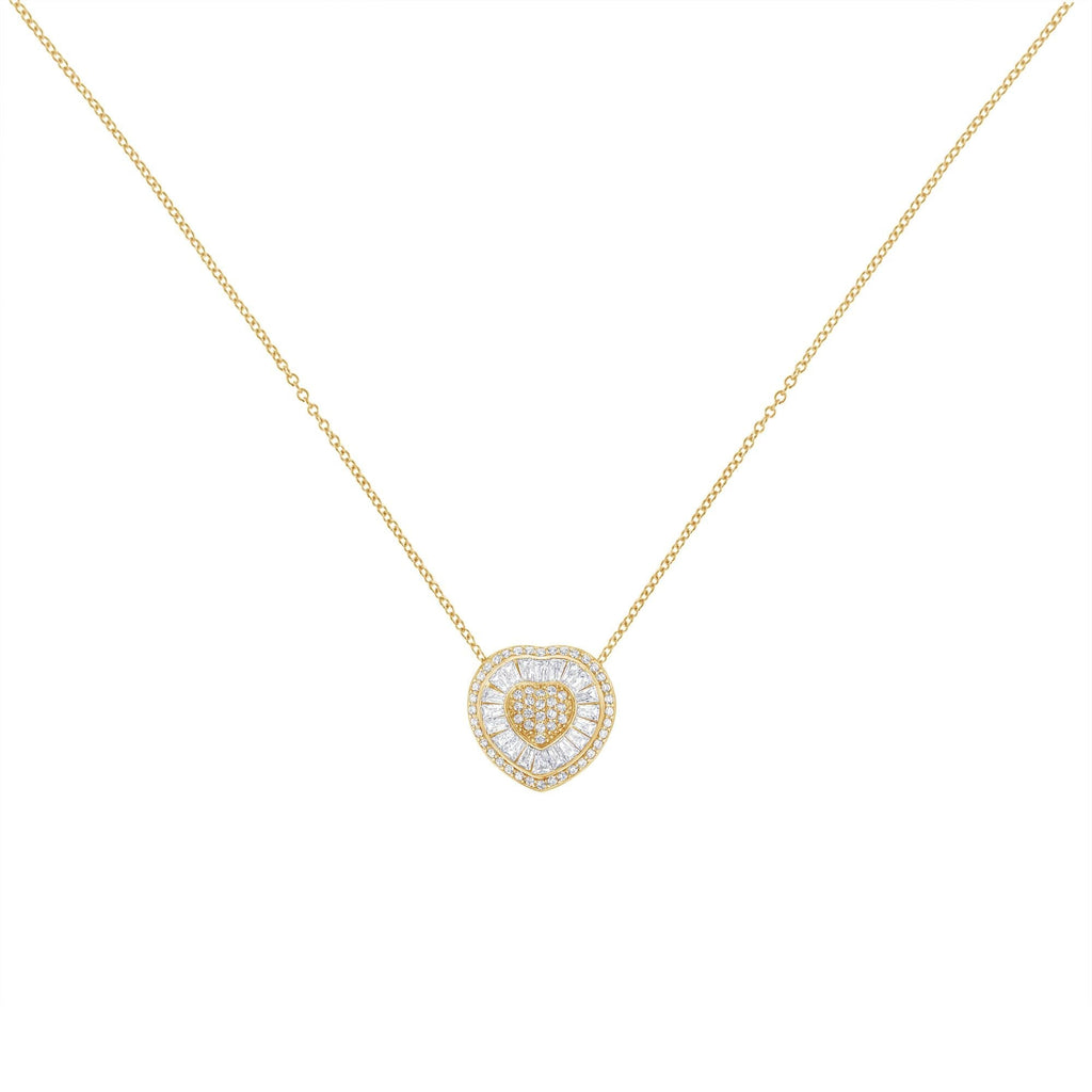 10KT Yellow Gold Diamond Heart Pendant Necklace (1/2 cttw, H-I Color,
