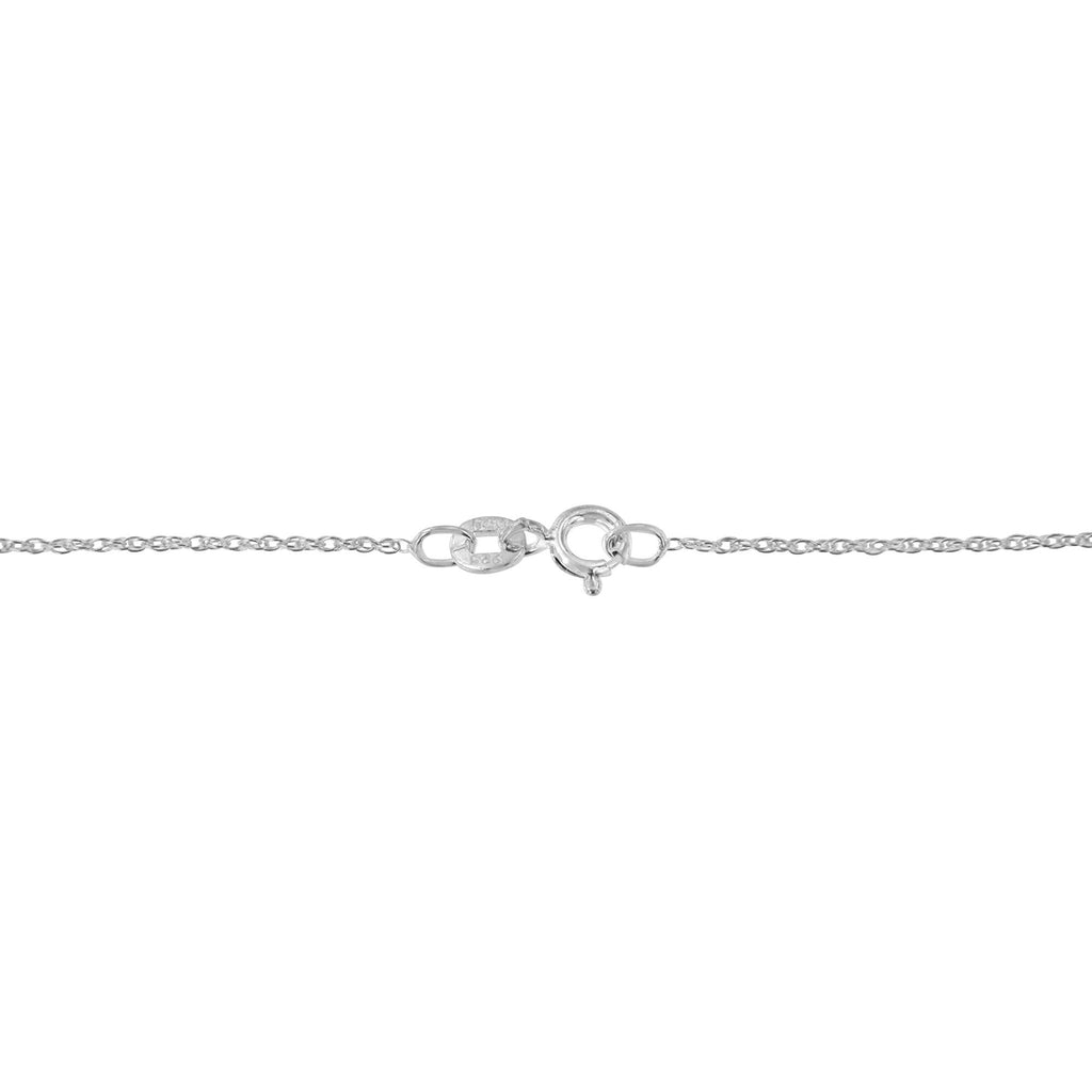 10K White Gold 1/10 Cttw Miracle Set Round-Cut Diamond 18" Pendant