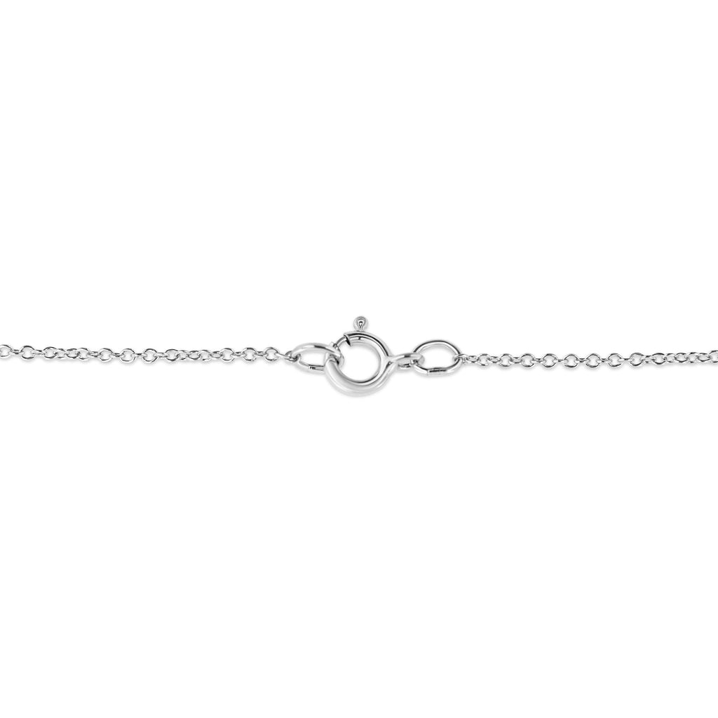10K White Gold 1/10 Cttw Miracle Set Round-Cut Diamond 18" Pendant