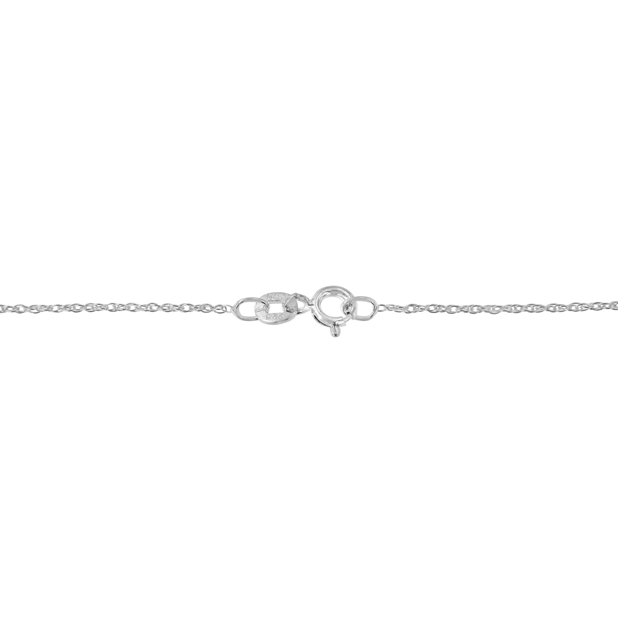 10K White Gold 1/10 Cttw Miracle Set Round-Cut Diamond 18" Pendant