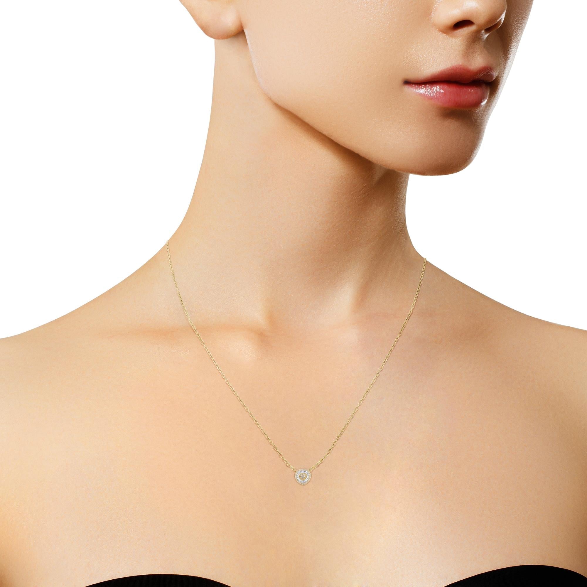 10KT Yellow Gold Diamond Heart Pendant Necklace (1/2 cttw, H-I Color,